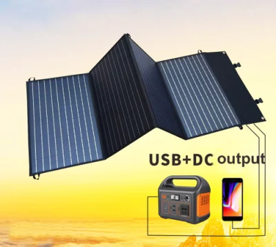 Cargador solar portátil plegable de 100 W con salida USB